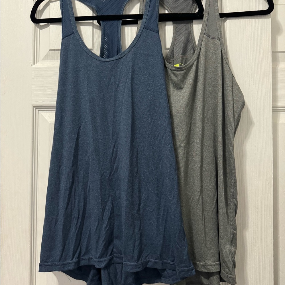 Xersion Women's Dual Pack Tank Tops in Blue and Gray